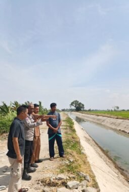 Jaga Hasil Panen, Bhabinkamtibmas Pantau Ketersediaan Air Irigasi di Maritengngae
